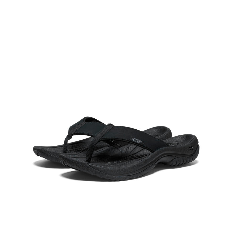 Men's Kona Leather Flip-Flop | Black/Steel Grey - Image 6
