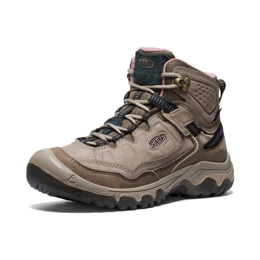 Women's Targhee IV Wide Waterproof Hiking Boot | Brindle/Nostalgia Rose - Image 3