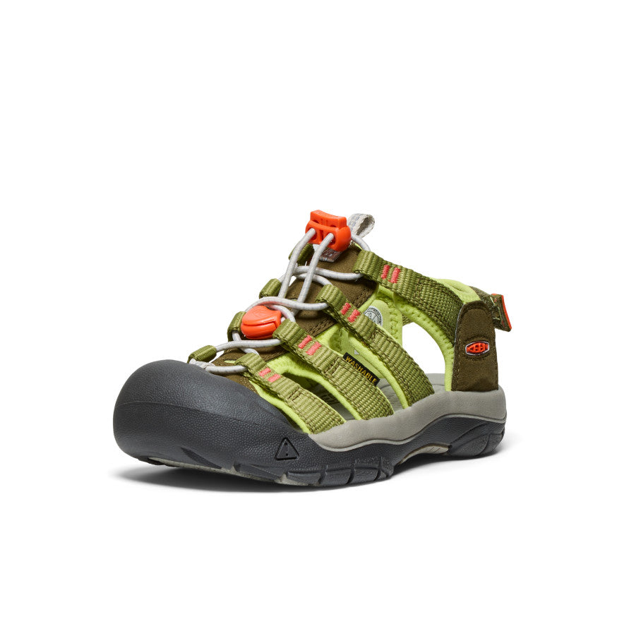 Little Kids' Newport Boundless Sandal | Dark Olive/Scarlet Ibis - Image 2