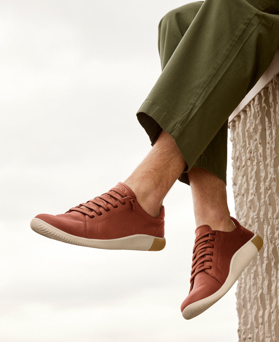 Men's KNX Leather Sneaker | Tortoise Shell/Plaza Taupe - Image 8