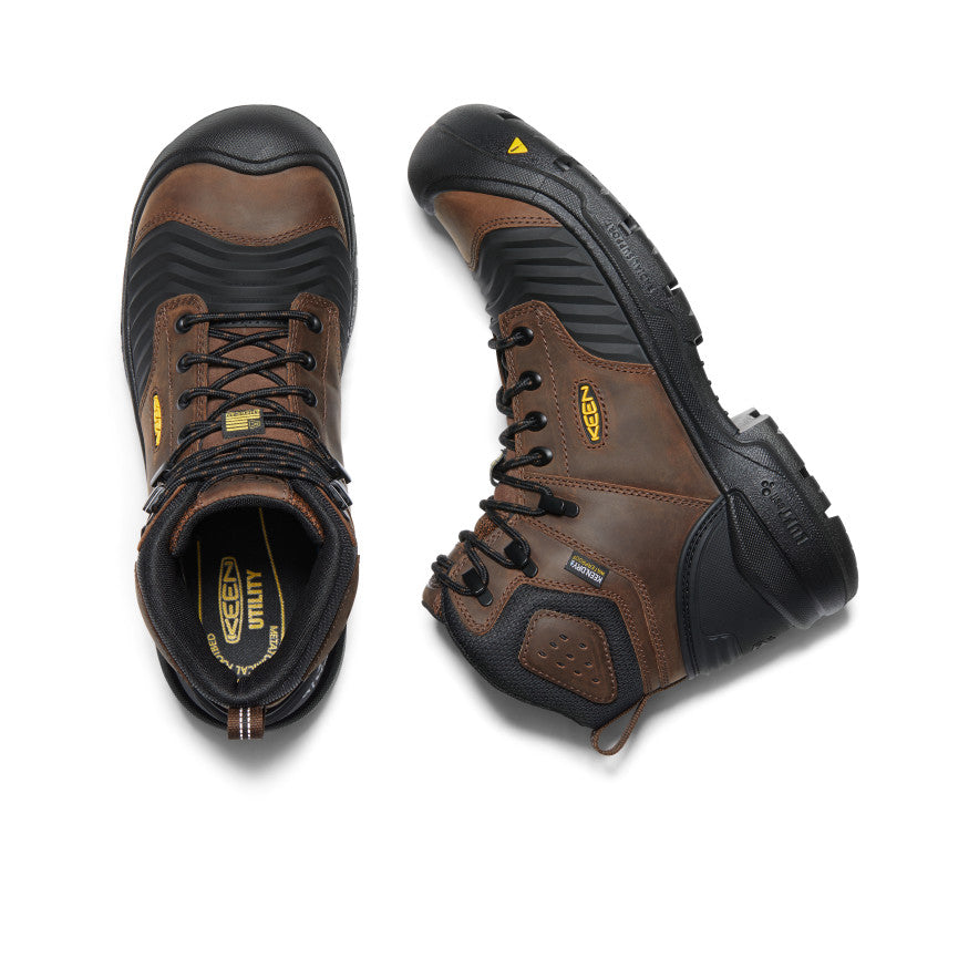 Men's Portland 6 Waterproof Boot (Carbon Toe) | Dark Earth/Black - Image 4